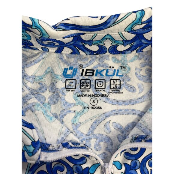IBKUL Women’s S 1/4 Zip Long Sleeve Activewear Top Multicolor Blue Green UPF - Picture 4 of 6